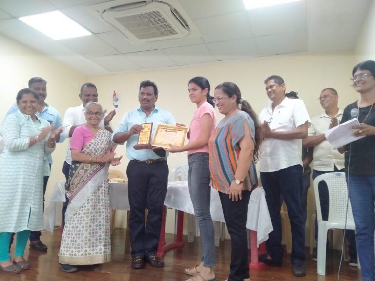 Felicitation of student at the hands of MLA Michael lobo