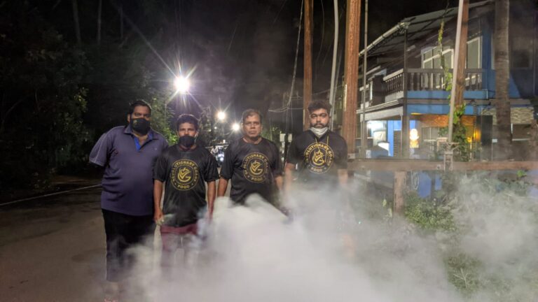 RG CARRY OUT MOSQUITO FOGGING OUTSIDE MAPUSA MLA’S HOUSE